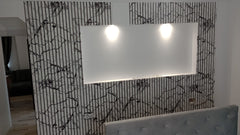 Riflaj decorativ din polistiren, alb / negru, LBX 012, 270 x 60 x 1,5 cm- q-home.ro