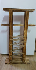 Suport din lemn natural pentru hartie igienica, 64 x 33 x 10 cm