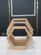 Raft de perete decorativ din lemn 3 hexagoane