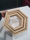 Raft de perete decorativ din lemn 3 hexagoane