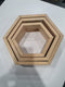 Raft de perete decorativ din lemn 3 hexagoane