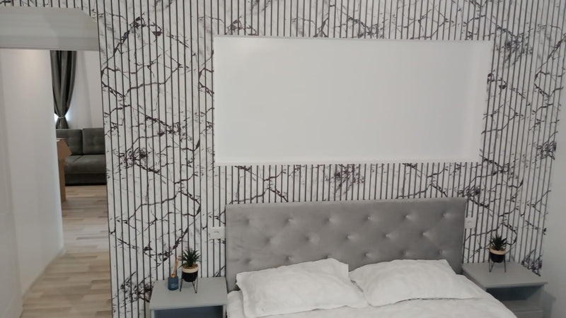 Riflaj decorativ din polistiren, alb / negru, LBX 012, 270 x 60 x 1,5 cm- q-home.ro