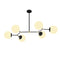 Lustra cu 6 globuri de sticla, Damar,  Negru-Alb, 100 x 58 x 48 cm- q-home.ro