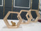 Raft de perete decorativ din lemn 3 hexagoane