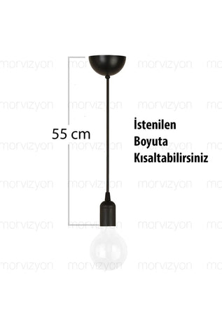 Set 10 buc de candelabru cablu, culoare neagră , E 27- q-home.ro