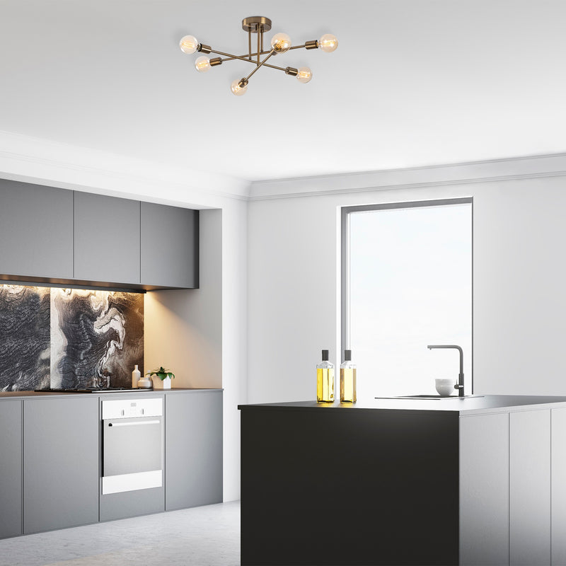 Lustra Sheen, 64 x 64 x 30 cm, metal, Auriu- q-home.ro
