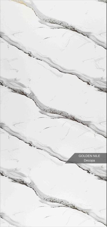 PANOU DECORATIV PVC imitatie marmura,GOLDEN NILE , 122 x 270 cm