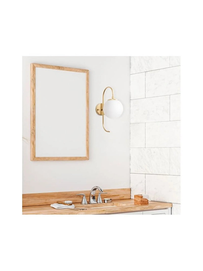 Aplica de perete Fulgor, E14, 36 x 15 x 27 cm, metal/sticla, Auriu- q-home.ro