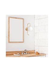 Aplica de perete Fulgor, E14, 36 x 15 x 27 cm, metal/sticla, Auriu- q-home.ro
