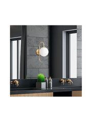 Aplica de perete Fulgor, E14, 36 x 15 x 27 cm, metal/sticla, Auriu- q-home.ro