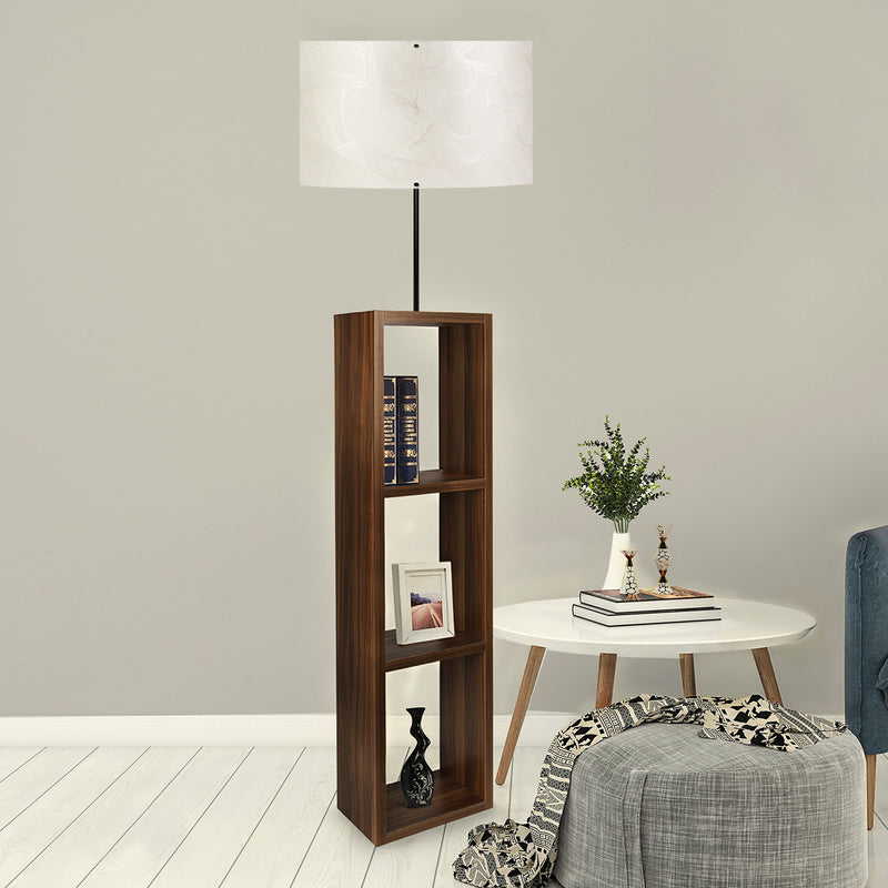 Lampa de Podea ,E27, Max 60W, Culoare Maro / Ecru- q-home.ro