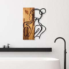 Decor de perete, corp femeie, lemn/metal, 35x3x50 cm- q-home.ro