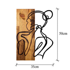 Decor de perete, corp femeie, lemn/metal, 35x3x50 cm- q-home.ro