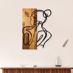 Decor de perete, corp femeie, lemn/metal, 35x3x50 cm- q-home.ro