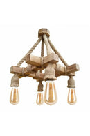 Candelabru rustic din lemn 100% natural 4becuri- livrare rapida!