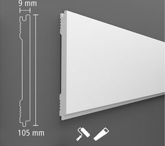 Riflaj decorativ din duropolimer, ALB, D 401 , 290 x 10,5 x 0.9 cm