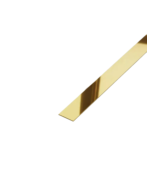 Profil platbanda, inox, auriu, oglinda, 2700 x 20 x 0.6 mm- q-home.ro
