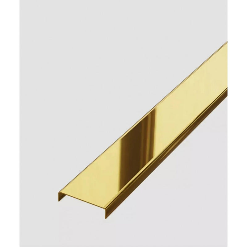 Profil inox U gold lucios , 244 x 5 cm