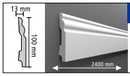 Plinta decorativa din Polimer Dur, 240 x 9.6 x 1.3 cm,  D314