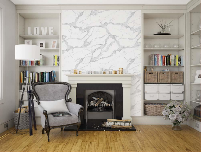 PANOU DECORATIVE PVC-WHITE MARBLE , 122 x 244 cm- Cu ridicare personala din depozit!!!
