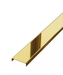 Profil inox U gold lucios , 244 x 4 cm