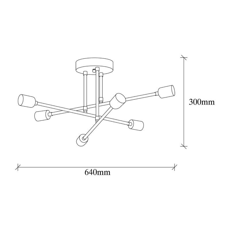 Lustra Sheen, 64 x 64 x 30 cm, metal, Auriu- q-home.ro