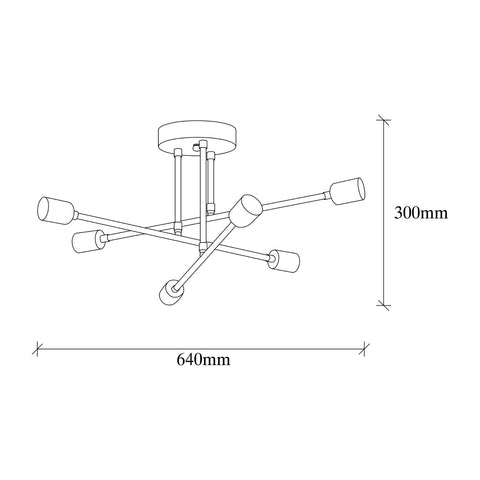 Lustra Sheen, 64 x 64 x 30 cm, metal, Auriu