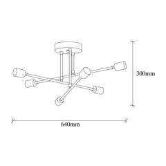 Lustra Sheen, 64 x 64 x 30 cm, metal, Auriu