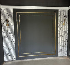 Riflaj decorativ din polistiren, alb / negru, LBX 012, 270 x 60 x 1,5 cm- q-home.ro