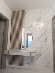PANOU DECORATIV PVC imitatie marmura CARRARA GOLD, 122 x 270 cm