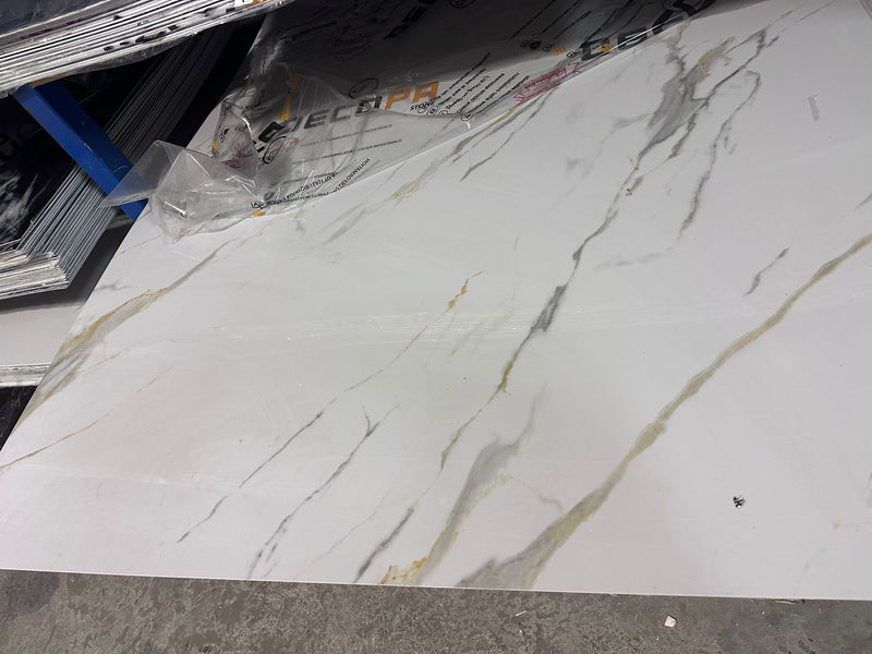 PANOU DECORATIV PVC imitatie marmura CARRARA GOLD, 122 x 270 cm