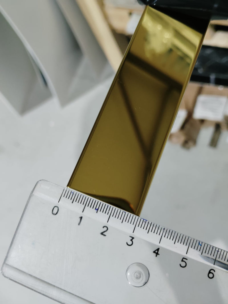 Profil inox U gold lucios , 244 x 3 cm