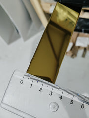 Profil inox U gold lucios , 244 x 3 cm