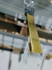 Profil inox U gold lucios , 244 x 1,5 cm