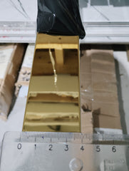 Profil inox U gold lucios , 244 x 4 cm