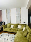 PANOU DECORATIV PVC imitatie marmura CARRARA GOLD, 122 x 270 cm