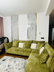 PANOU DECORATIV PVC imitatie marmura CARRARA GOLD, 122 x 270 cm