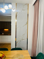 PANOU DECORATIV PVC imitatie marmura CARRARA GOLD, 122 x 270 cm