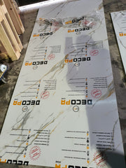 PANOU DECORATIV PVC imitatie marmura CARRARA GOLD, 122 x 270 cm