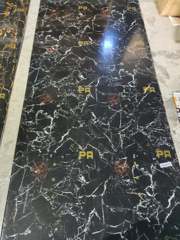 PANOU DECORATIV PVC imitatie marmura BLACK-WHITE, 122 x 270 cm
