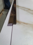 Profil inox T, pentru imbinari 2 CM lungime 270 ml, gold oglinda