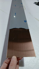 Profil inox U, 10 CM,  lungime 244 ml, BRONZ satin