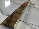 Profil inox , 10x10 MM,  lungime 270 ml, GOLD oglinda