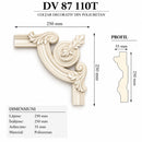 Colțar decorativ din poliuretan DV 87 110T – 25 × 25 × 3,5 cm