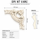 Colțar decorativ din poliuretan DV 87 110U – 24,5 × 25,6 × 3,5 cm