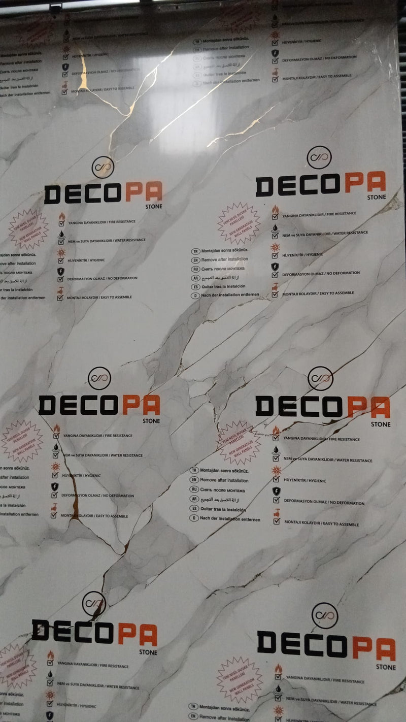 PANOU DECORATIV PVC imitatie marmura,GOLDEN ROCK , 122 x 270 cm