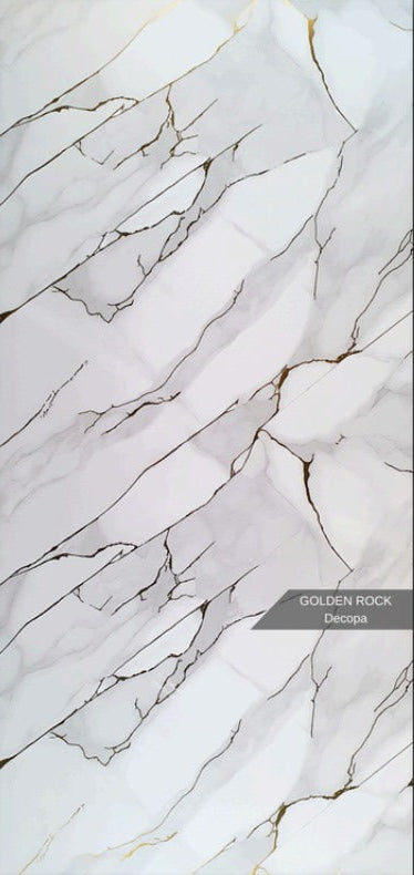 PANOU DECORATIV PVC imitatie marmura,GOLDEN ROCK , 122 x 270 cm