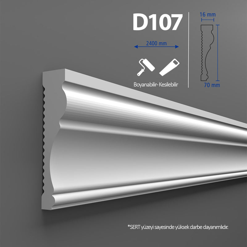 Brau decorativ din duropolimer 70 mm Alb, D 107