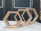 Raft de perete decorativ din lemn 3 hexagoane