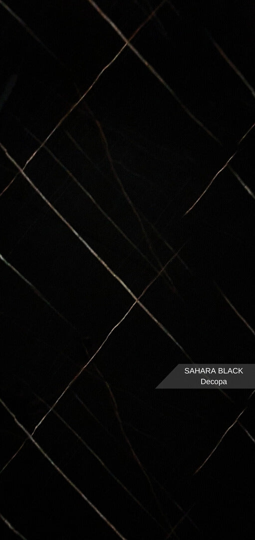 PANOURI DECORATIVE MARMURA PVC-SAHARA BLACK , 122 x 270 cm